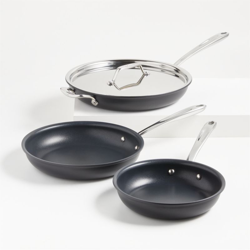 All-Clad NS1 Nonstick Induction 3-Piece Set 8 10 and 12 Fry Variety Pack  for sale online