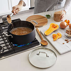 All-Clad HA1 Hard-Anodized Non-Stick 13-Piece Cookware Set with Bonus +  Reviews, Crate & Barrel