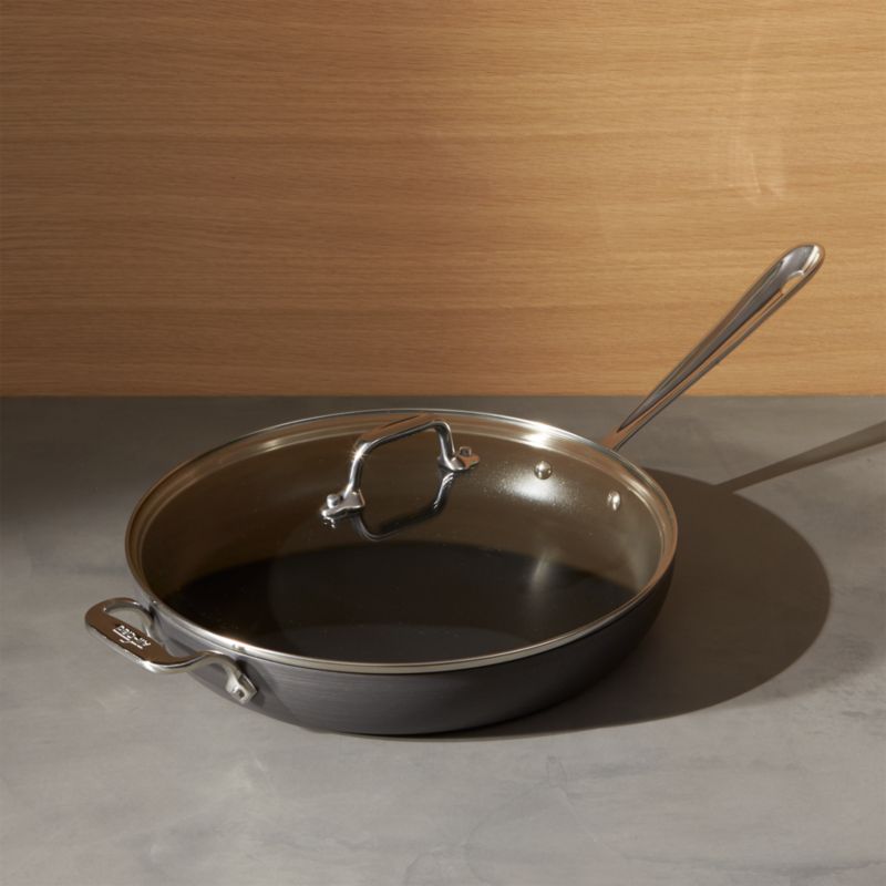 All-Clad HA1 Hard-Anodized Non-Stick 12" Fry Pan with Lid + Reviews | Crate & Barrel