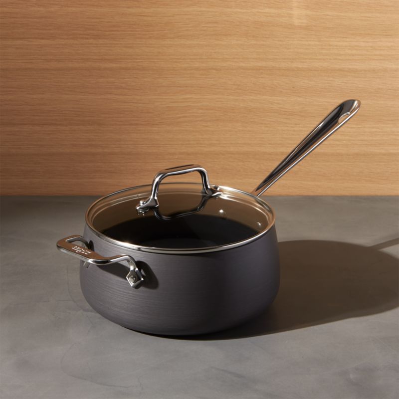 All Clad Ha1 Hard Anodized Non Stick 35 Qt Sauce Pan With Lid And