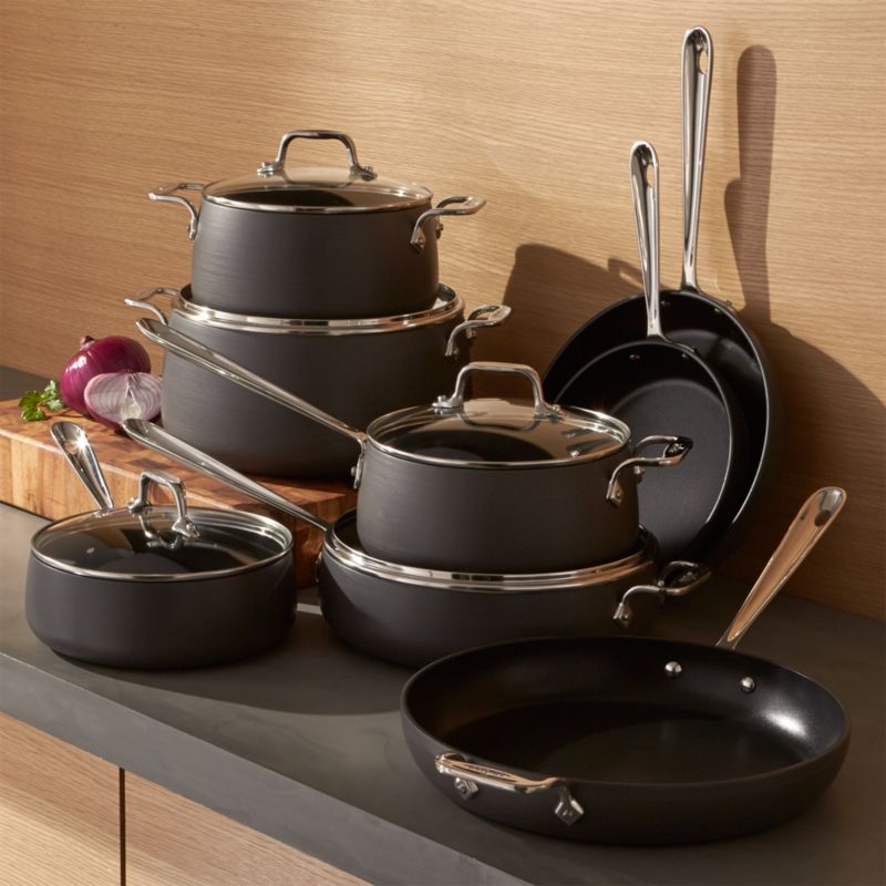 All-Clad HA1 Hard-Anodized Non-Stick 12 Fry Pan with Lid + Reviews | Crate  & Barrel