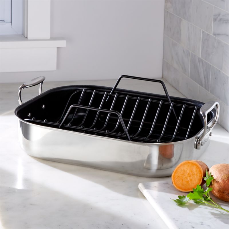 All-Clad Stainless-Steel Nonstick Roasting Pan with Rack