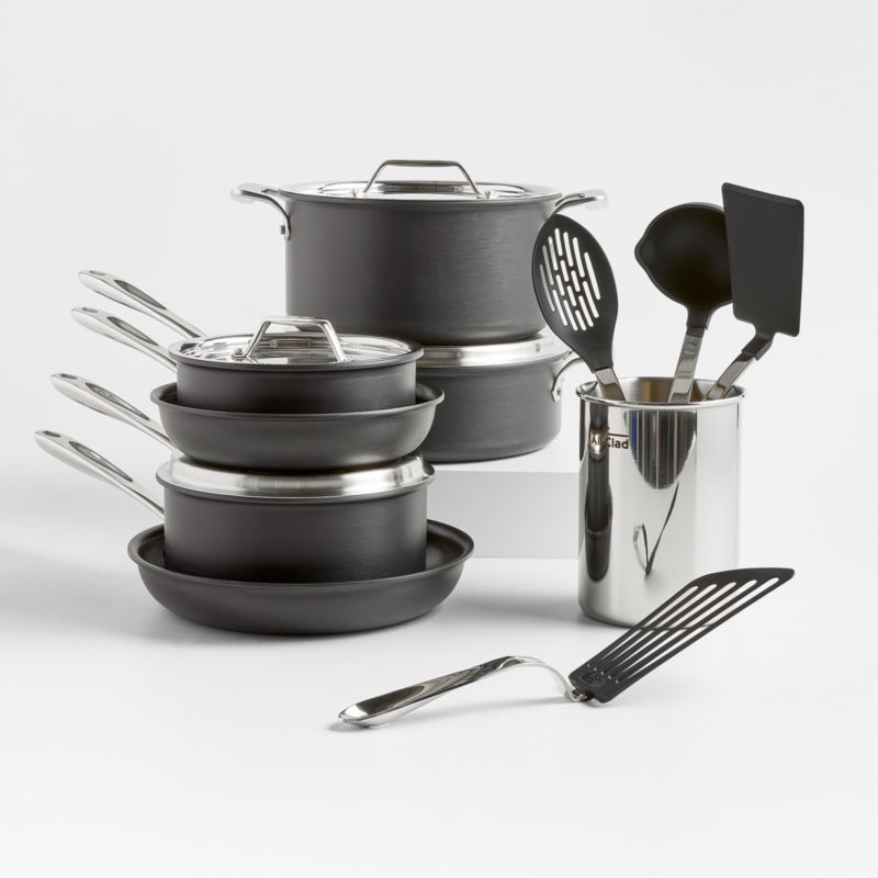 Le Creuset 5-Piece White Kitchen Utensils with Holder Set + Reviews | Crate  & Barrel