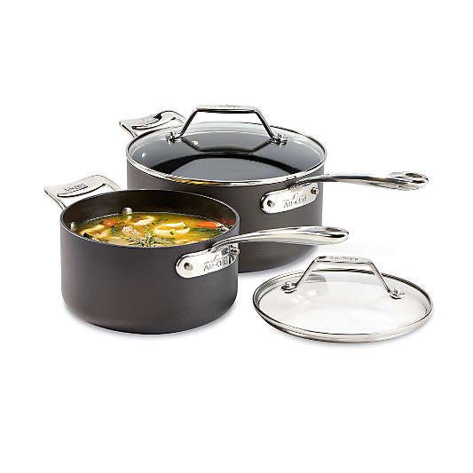 All-Clad ® Essentials Non-Stick Saucepans with Lids, Set of 2