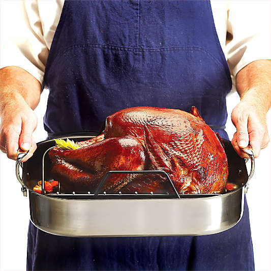 All-Clad ® Stainless Steel Non-Stick Large 16" Roaster with Rack