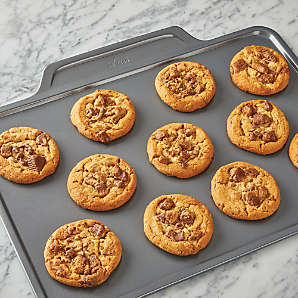 Crate & Barrel Slate Blue 3-Piece Non-Stick Cookie Sheet and Cooling Rack Set