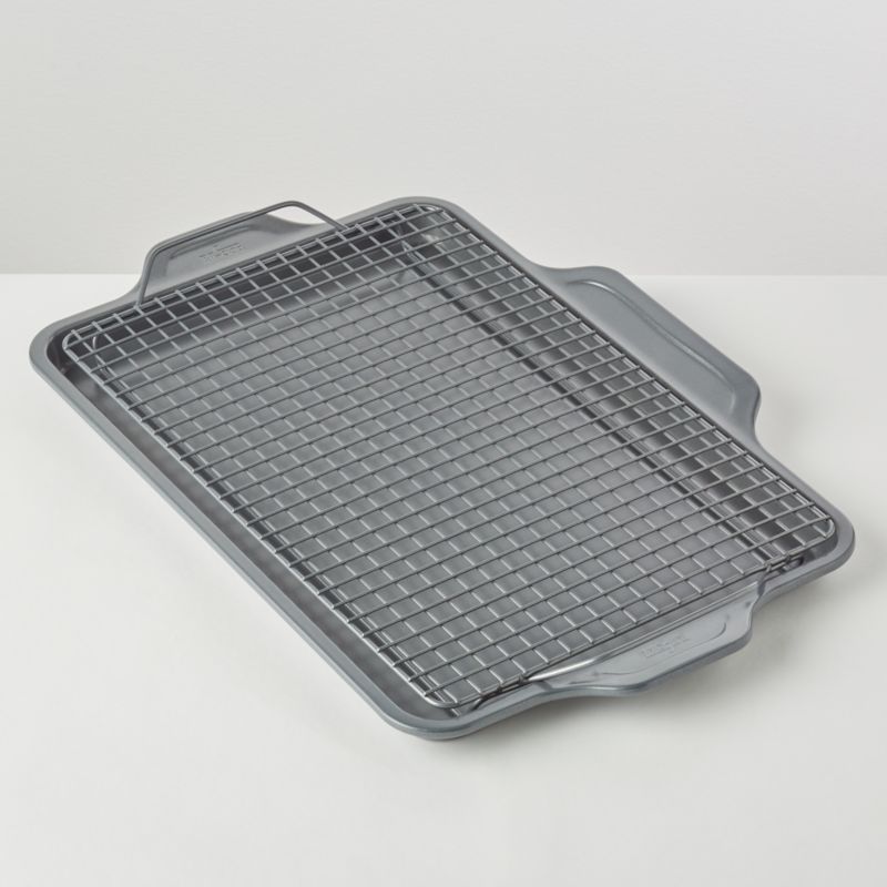 Crate & Barrel Slate Blue Quarter Sheet Cooling Rack + Reviews