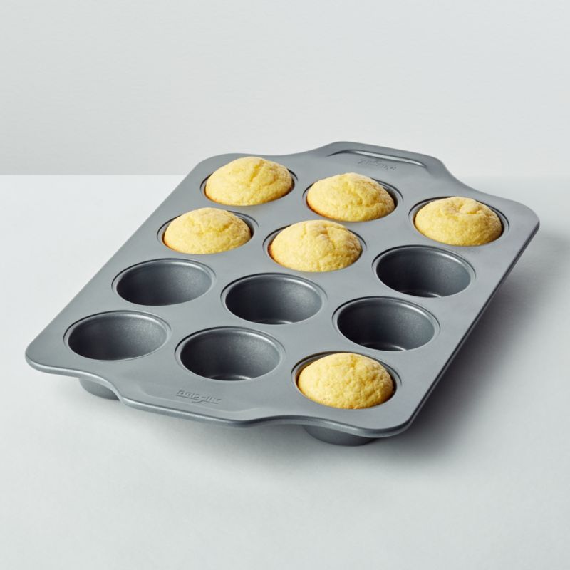 Crate & Barrel Silver 12-Cup Muffin Pan + Reviews