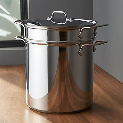 View All-Clad ® Stainless Steel 12 qt. Multipot with Perforated Insert and Steamer Basket details