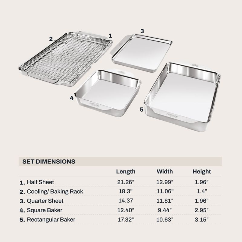 All Clad Stainless Steel 5-Piece Baking Set - image 6 of 7