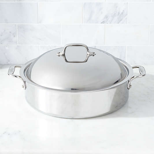 All-Clad ® D3 Stainless Steel 6-Qt. French Braiser with Rack