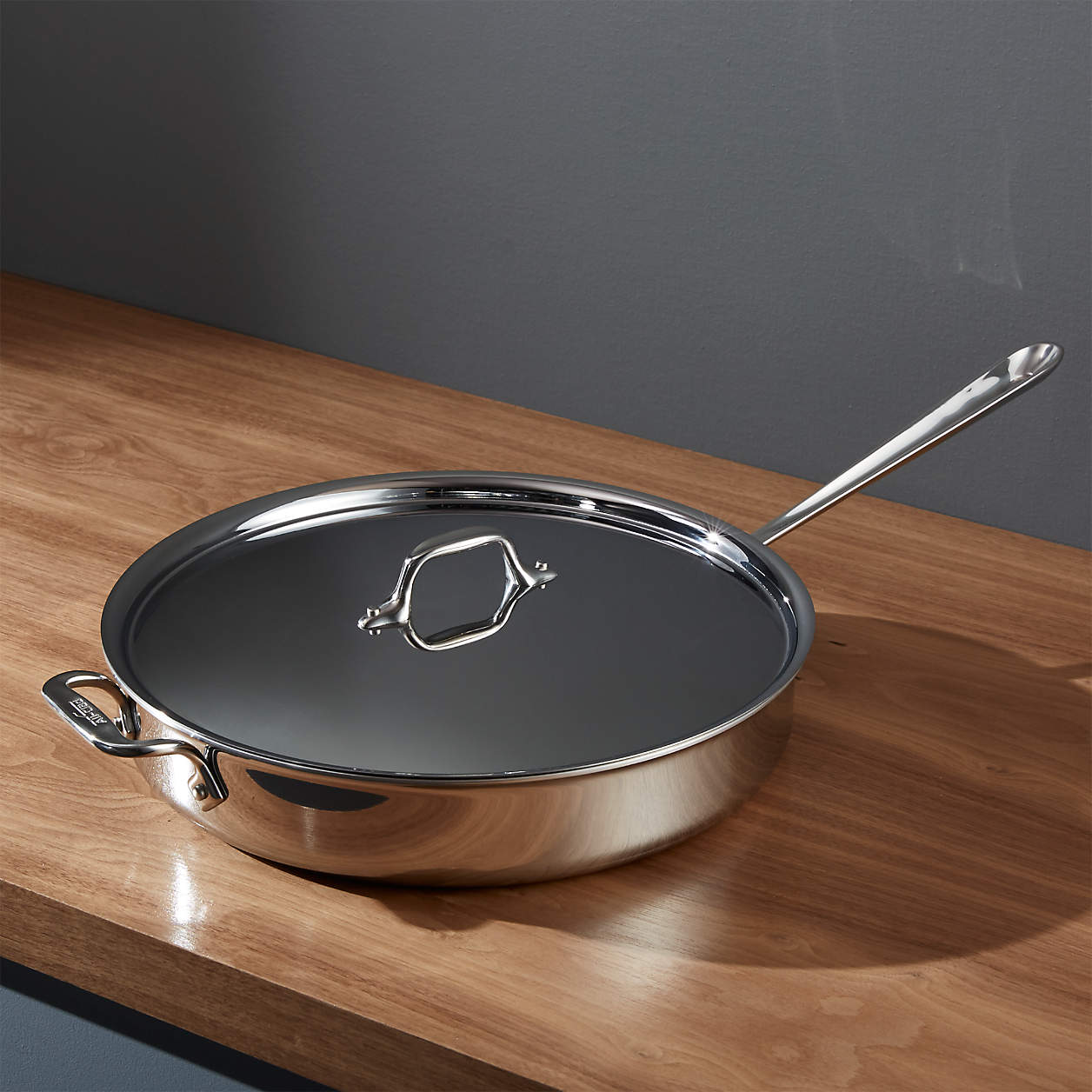 All Clad D Stainless Qt Saut Pan With Lid Reviews Crate Barrel