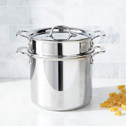 All Clad D3 Stainless Steel 7 Qt Pasta Pentola With Insert And Lid Reviews Crate And Barrel