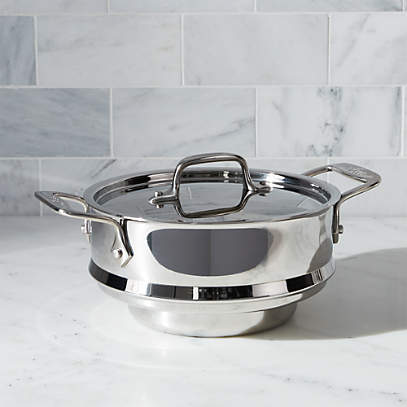 All-Clad D3 3 qt. Stainless-Steel Saucepan with lid