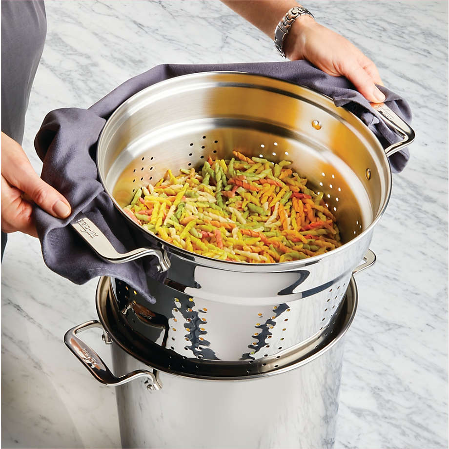 All-Clad 8-Qt. Stainless Steel Multipot with Perforated Insert and Steamer  Basket + Reviews, Crate & Barrel