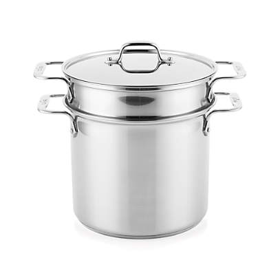 All-Clad 8-Qt. Stainless Steel Multipot with Perforated Insert and Steamer  Basket + Reviews, Crate & Barrel