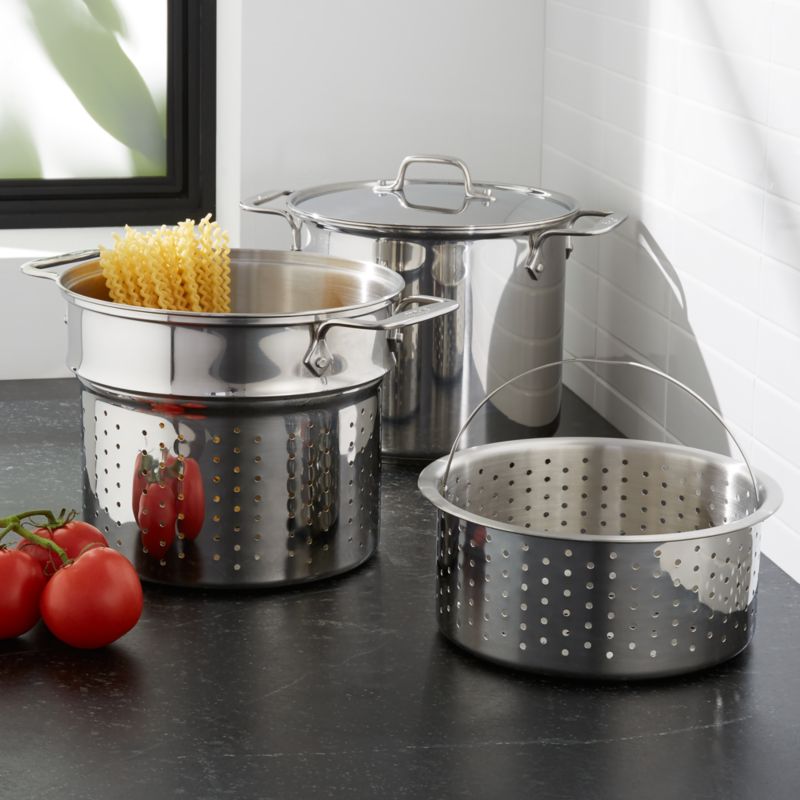 All-Clad 8-Qt. Stainless Steel Multipot with Perforated Insert and Steamer Basket + Reviews | Crate & Barrel Canada