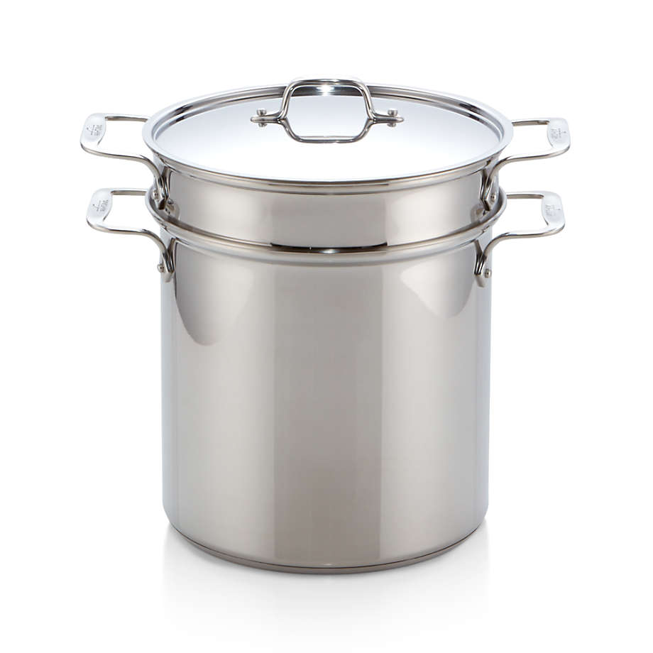 Crate&Barrel All-Clad ® Stainless Steel 12 qt. Multipot with Perforated  Insert and Steamer Basket