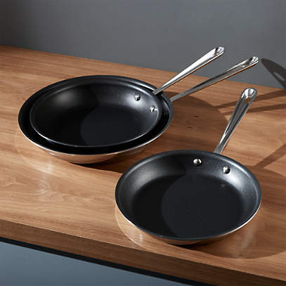 All-Clad d3 Curated Non-Stick Frying Pans, Set of 2: 8 and 10 + Reviews, Crate & Barrel