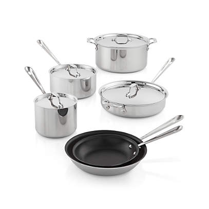 All Clad Stainless Steel Nonstick 10-Piece Cookware Set