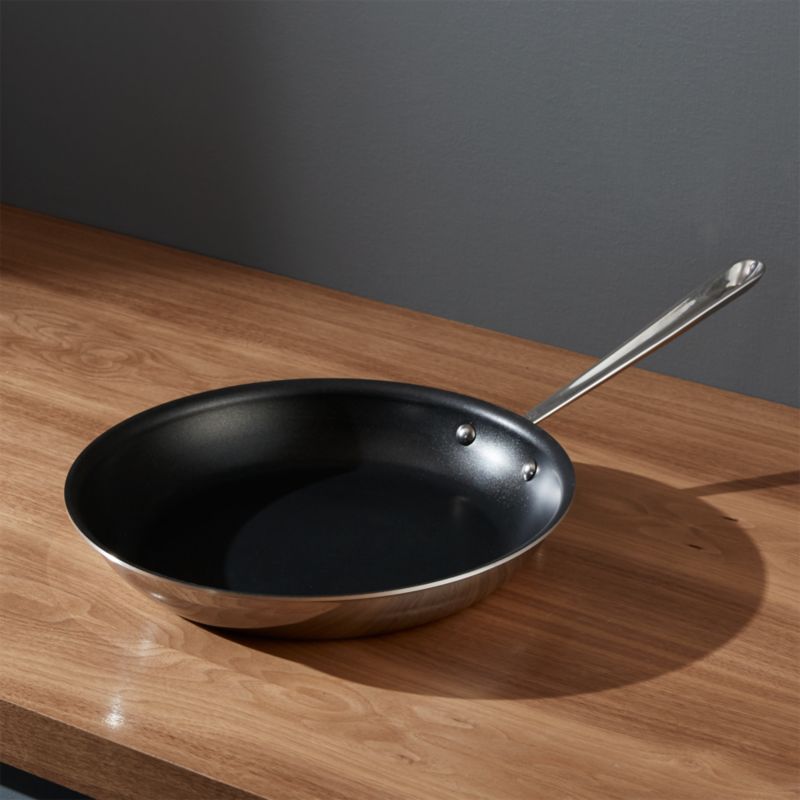 D3 Stainless Nonstick Fry Pan with lid, 12 inch