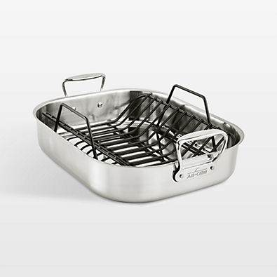View All-Clad ® Large 16"x13" Stainless Steel Roasting Pan with Rack details