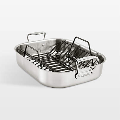 All-Clad ® Large 16"x13" Stainless Steel Roasting Pan with Rack