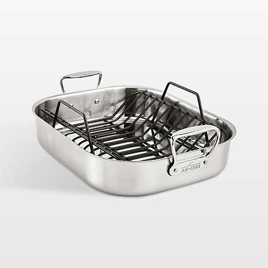 All-Clad ® Large 16"x13" Stainless Steel Roasting Pan with Rack