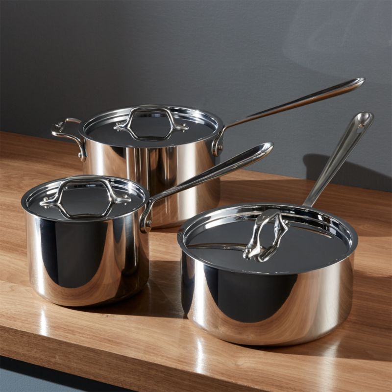 Crate & Barrel EvenCook Core 3.5 Qt. Stainless Steel Saucepan with