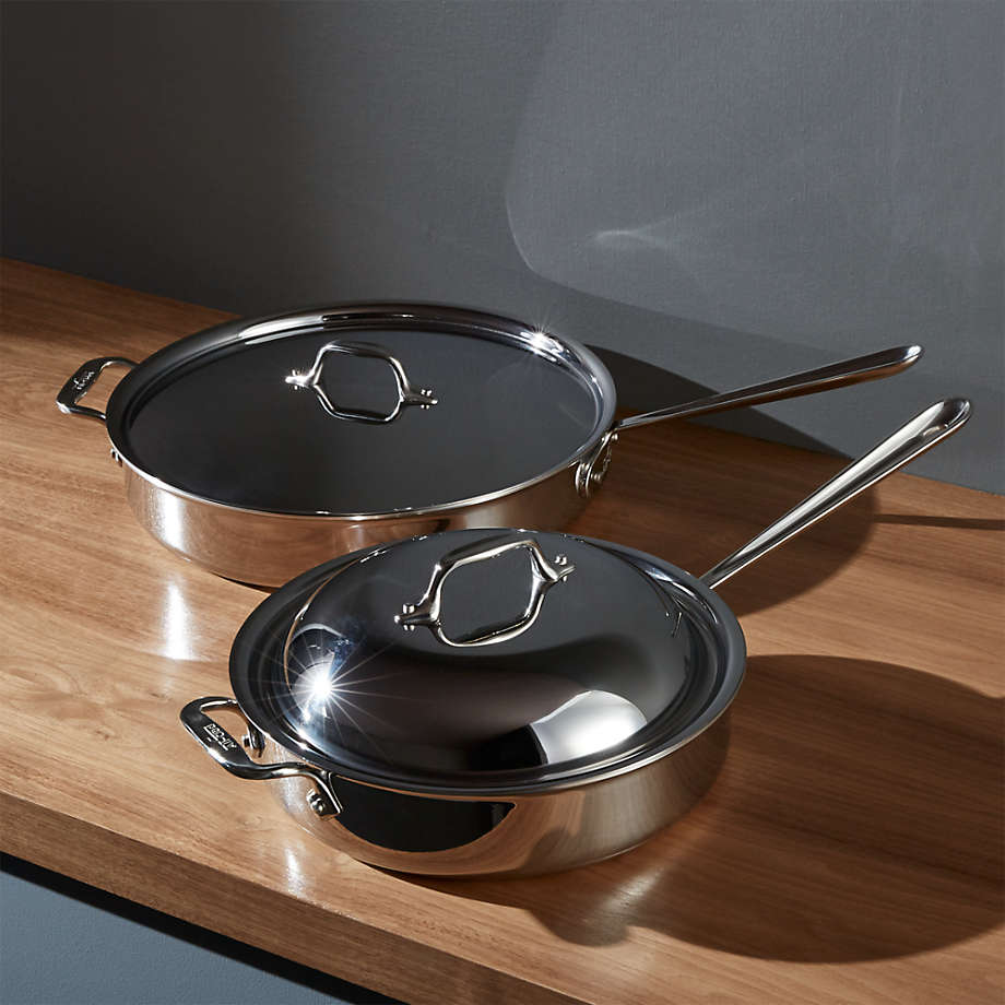 All-Clad Stainless Steel 6-Quart Deep Sauté Pan with Lid