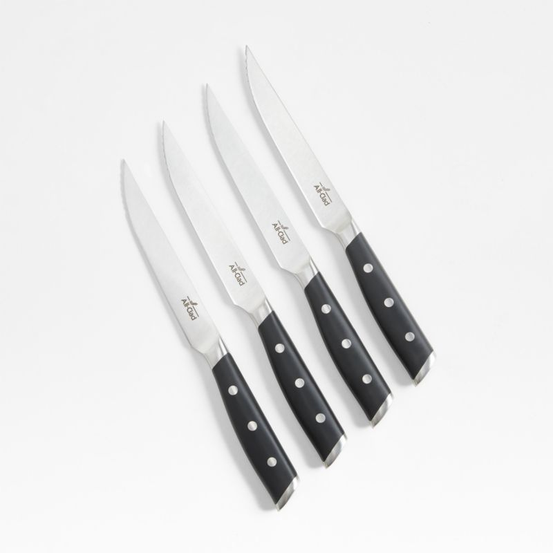 Jean Dubost Black Handled Steak Knives, Set of 6 - Hudson Grace