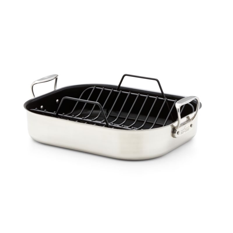 All-Clad ® Stainless Steel Non-Stick Large 16" Roaster with Rack - image 8 of 9