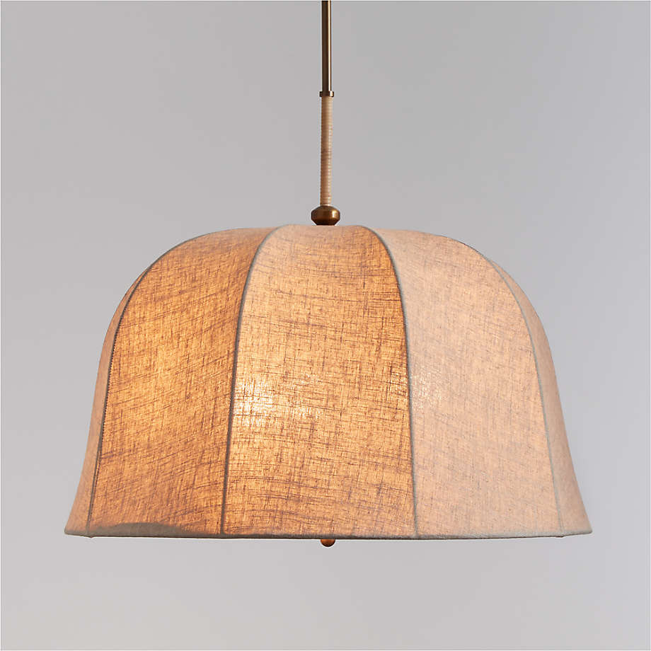 Allegra Rattan and Linen Dome Pendant Light by Jake Arnold