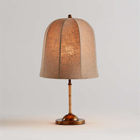 Allegra Rattan and Linen Dome Table Lamp by Jake Arnold 20.75"