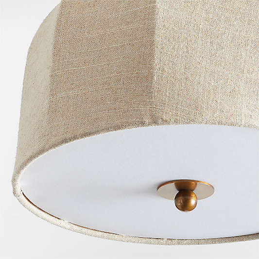 Allegra Large Linen Flush Mount Light by Jake Arnold