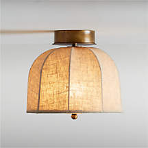 Allegra Large Linen Flush Mount Light by Jake Arnold 12