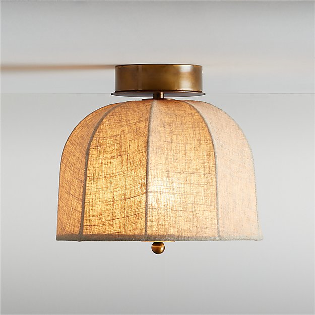 Allegra Large Linen Flush Mount Light by Jake Arnold 12