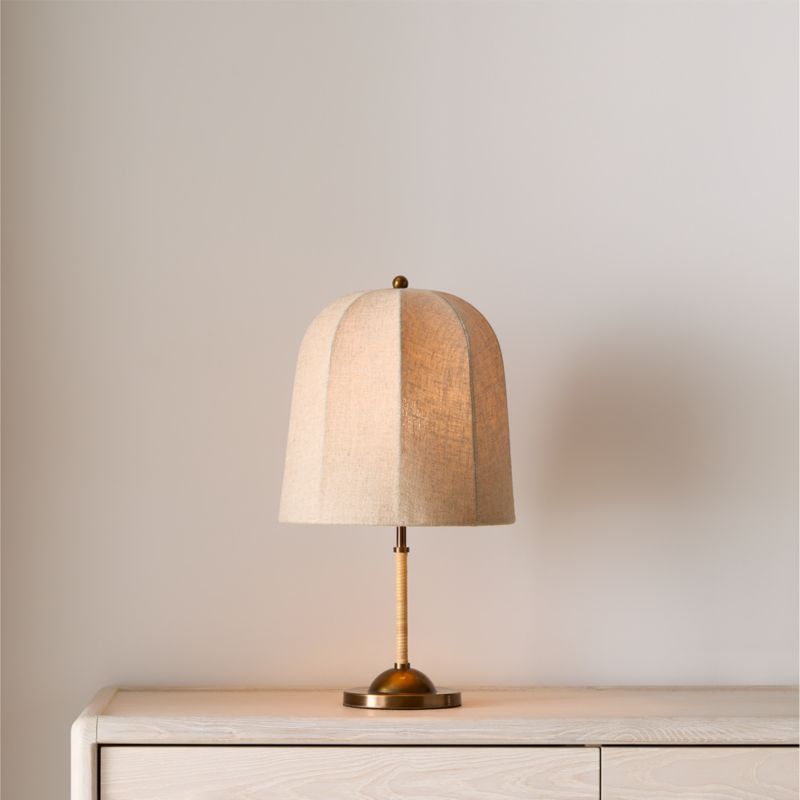 Allegra Rattan and Linen Dome Table Lamp by Jake Arnold 20.7" - image 13 of 21