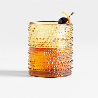Alma Amber Double Old-Fashioned Glass