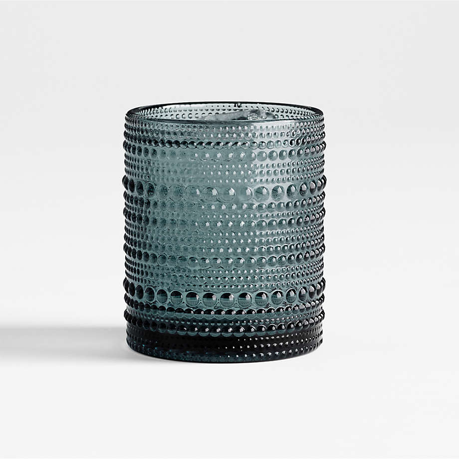 Alma Blue Vintage Double Old-Fashioned Glass + Reviews | Crate & Barrel