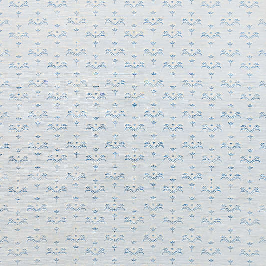 Alma Blue Floral Washable Kids Area Rug