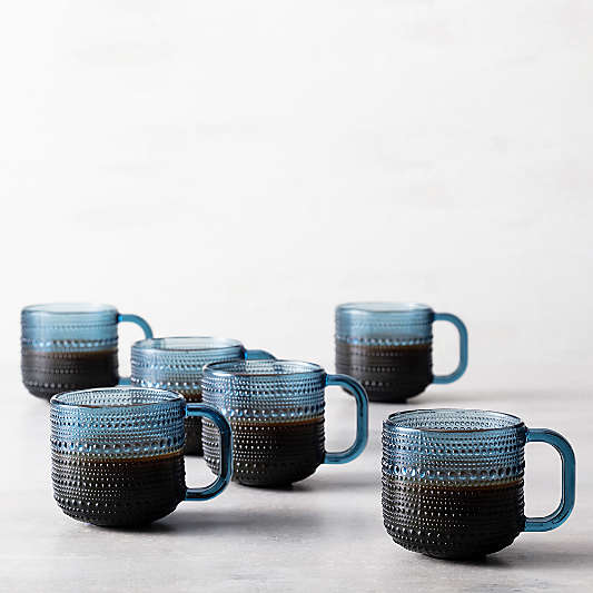 Alma 13.5-oz. Cornflower Glass Mugs, Set of 6