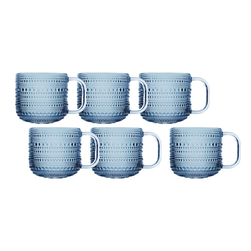 Alma 13.5-oz. Cornflower Glass Mugs, Set of 6 - image 3 of 4