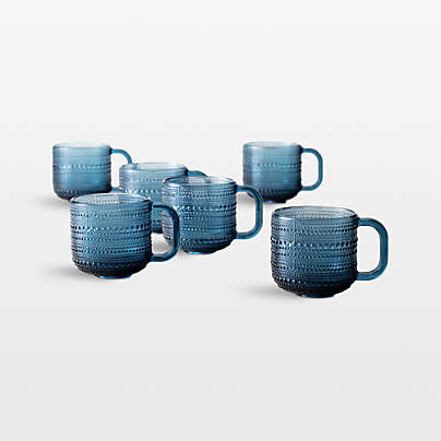 Alma 13.5-oz. Cornflower Glass Mugs, Set of 6