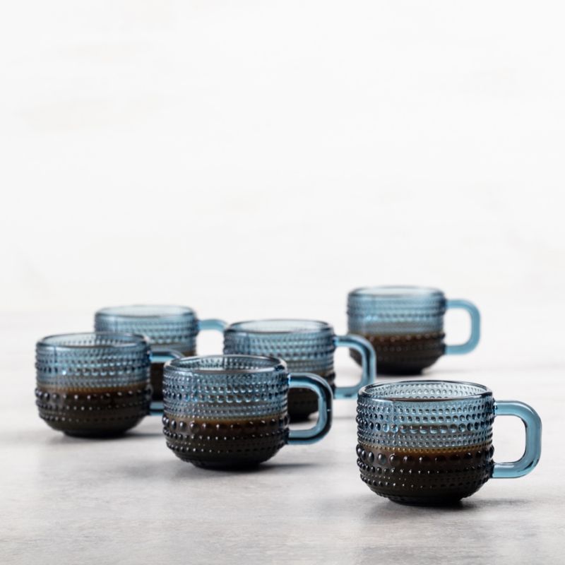 Alma 3-oz. Cornflower Glass Mini Espresso Mugs, Set of 6 - image 1 of 4