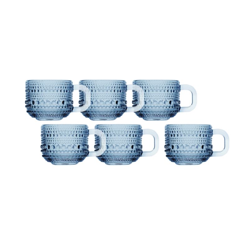 Alma 3-oz. Cornflower Glass Mini Espresso Mugs, Set of 6 - image 3 of 4