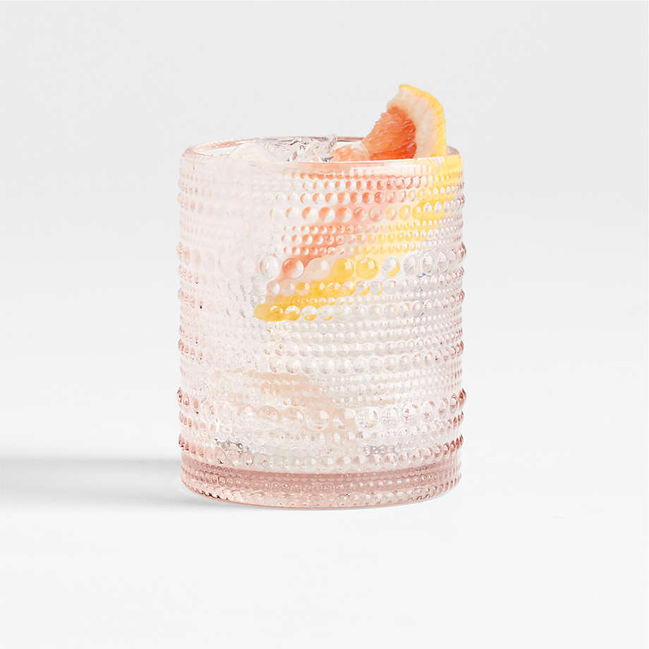 Alma Pink Vintage Double Old-Fashioned Glass + Reviews | Crate & Barrel
