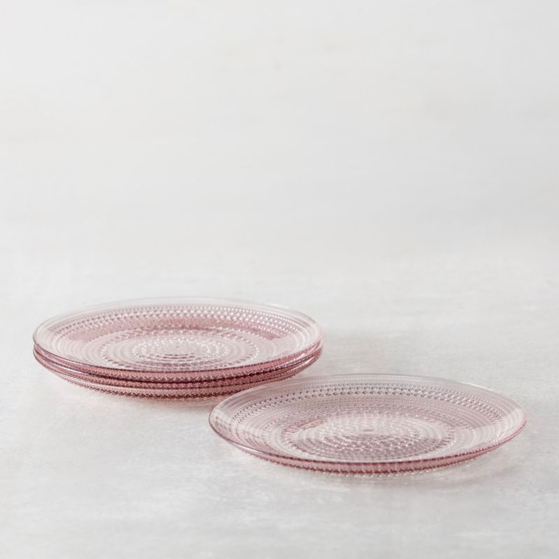 Alma Pink Glass Dinner Plates, Set of 4 - image 1 of 3