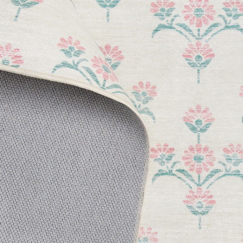 Alma Pink Floral Washable Kids Area Rug 4'x6' - image 3 of 5