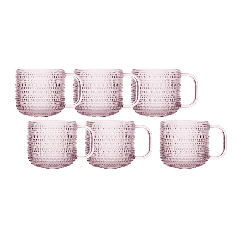 Alma 13.5-oz. Pink Glass Mugs, Set of 6 - image 1 of 4